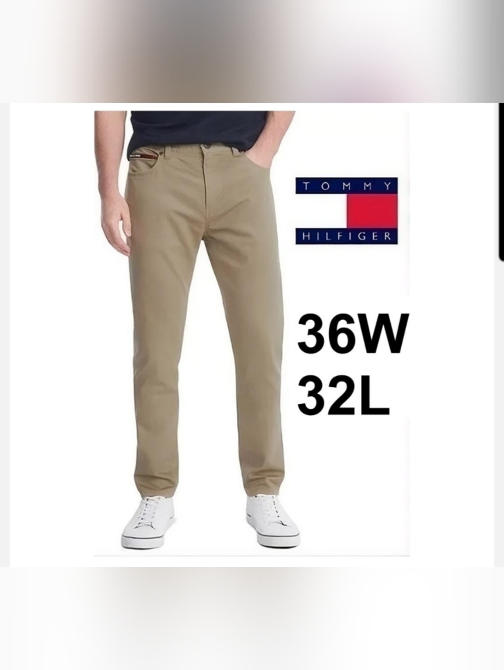 NEW Tommy Hilfiger Beige Straight Leg Pants for Men
